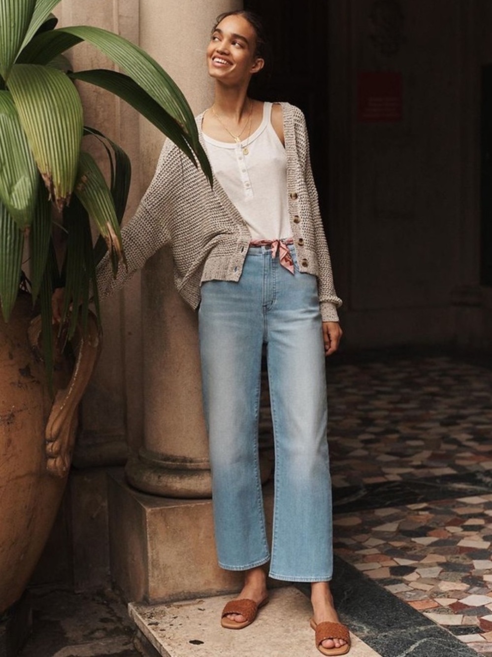 Madewell Wide-Leg Cropped Slim-Fit Jeans AN325 Size 30